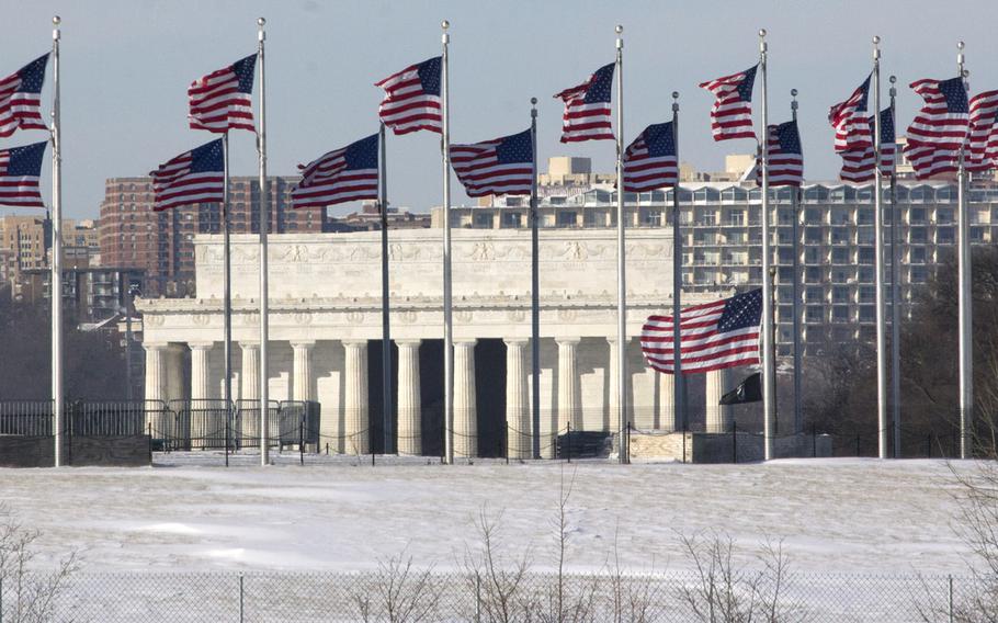The National Mall in Washington, D.C., in the wake of Winter Storm Janus on January 22, 2014.