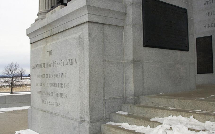 The Pennsylvania Memorial at Gettysburg National Military Park, January 26, 2014.