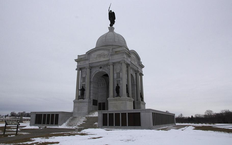 The Pennsylvania Memorial at Gettysburg National Military Park, January 26, 2014.