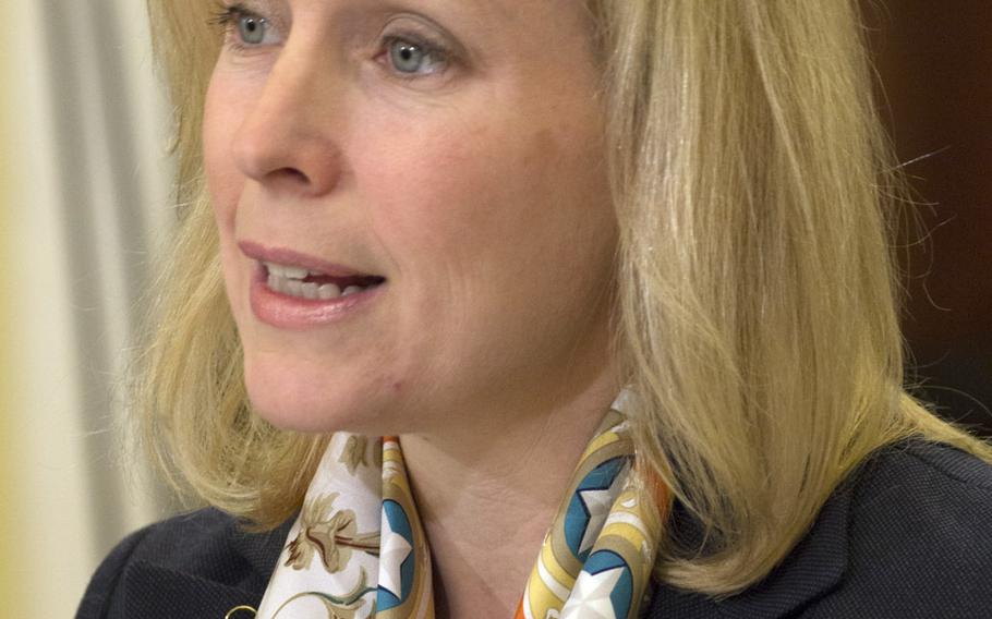 Sen. Kirsten Gillibrand, D-N.Y., shown here at a Senate committee hearing on sexual assault February 26, 2014, says the number of soldiers disqualified for sensitive jobs indicates the need for radical reform of the military's approach to sexual assault prosecution.