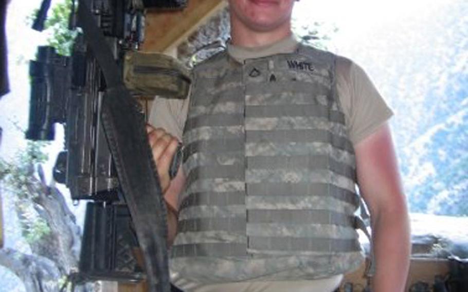 Spc. Kyle White during Afghanistan deployment in 2007.