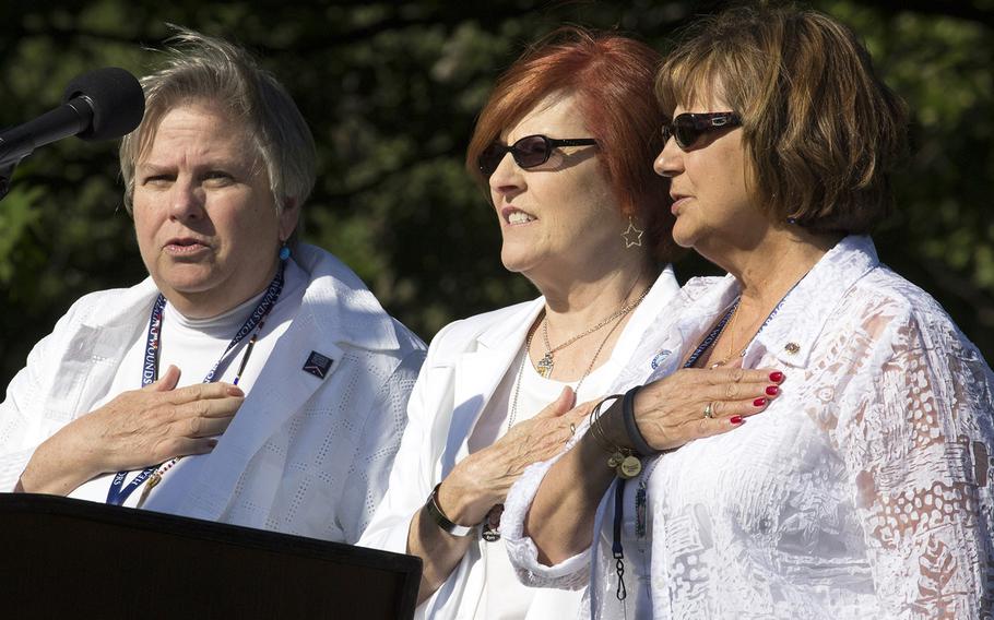 Gold Star Mothers lead the Pledge of Allegiance at a May 24, 2012 ceremony in Washington, D.C., to start the reading of the names of all U.S. servicemembers killed in Iraq and Afghanistan.