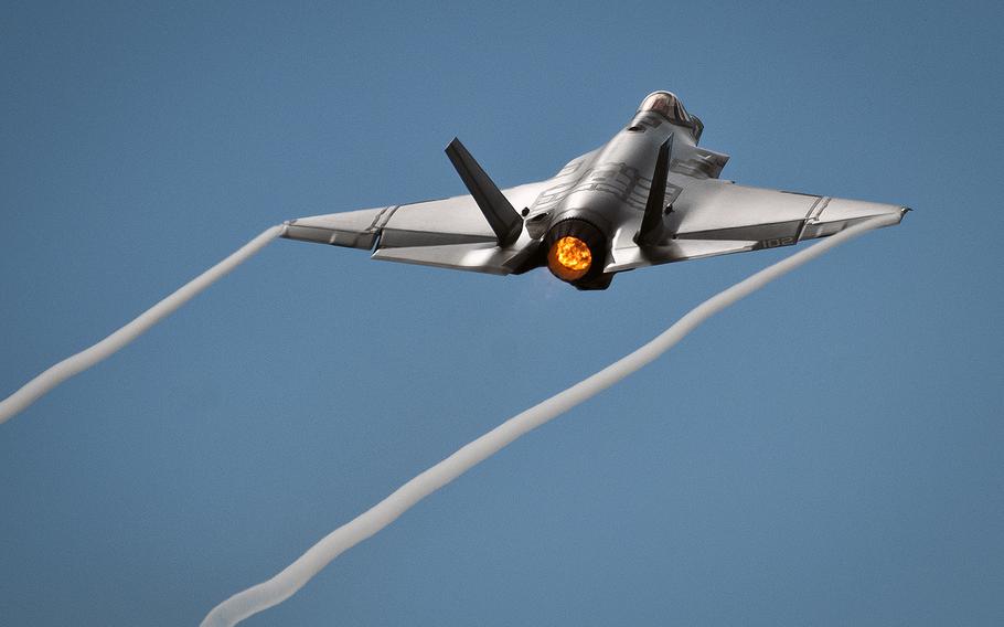 An F-35C Lightning II takes off from Eglin Air Force Base, Fla., on Aug. 14, 2013.