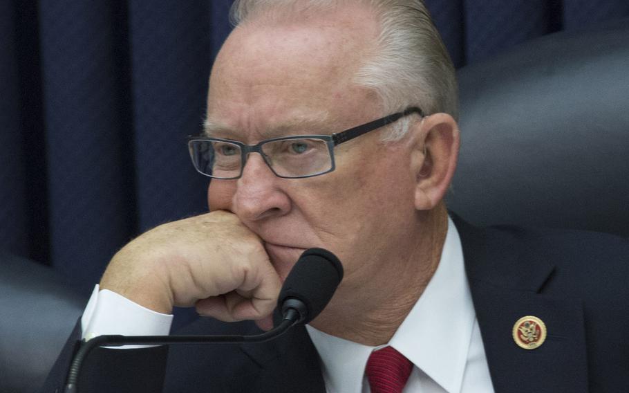 House Armed Services Committee Chairman Howard "Buck" McKeon, R-Calif., listens to testimony during a hearing on DOD's fiscal year 2015 Overseas Contingency Operations budget request, at the Rayburn Building in Washington, D.C., July 16, 2014.