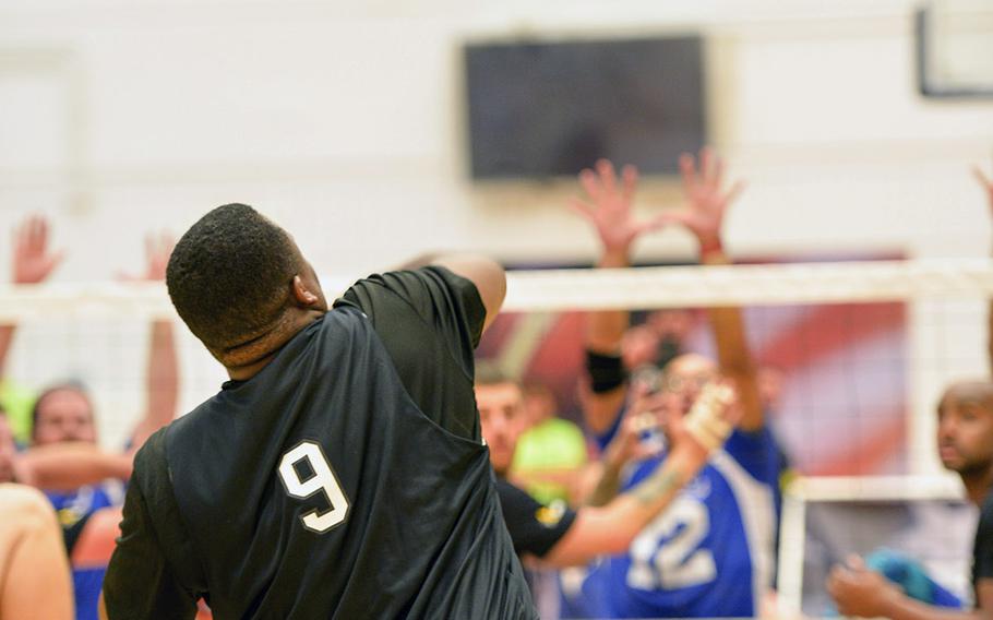 The Air Force and Army competed in the sitting volleyball bronze medal match at the 2014 Warrior Games at the U.S. Olympic Training Center in Colorado Springs, Colo., on Oct. 1. The Army beat the Air Force in two sets, 25-20 and 25-19. 