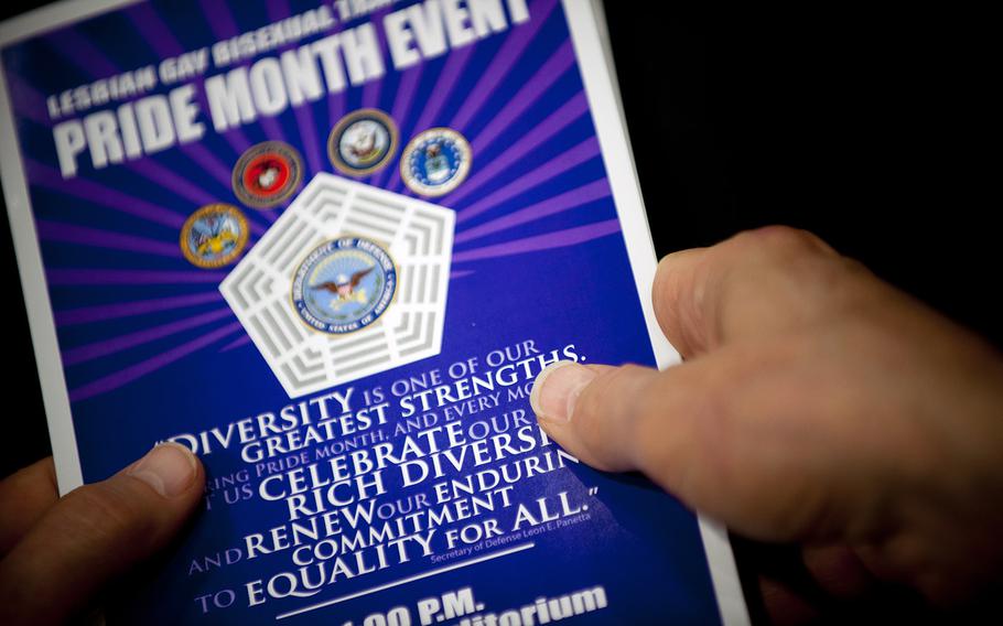 The Pentagon celebrates Lesbian, Gay, Bi-Sexual, and Transgender Pride Month at an event in the Pentagon Auditorium, Washington, D.C., June 26, 2012.