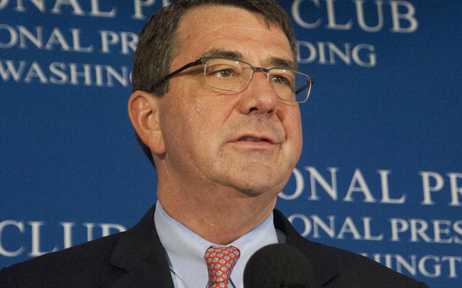 Deputy Secretary of Defense Dr. Ashton B. Carter talks about the Defense Department's budgetary challenges at the National Press Club in Washington, D.C., May 7, 2013.