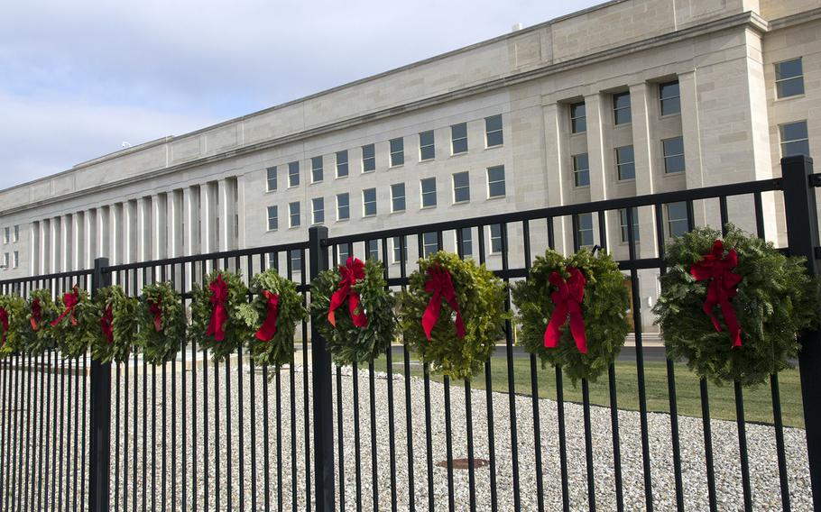 Wreaths Across America at the National 9/11 Pentagon Memorial in Arlington, Va., Dec. 12, 2014.