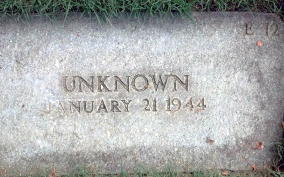 A grave marker at the Punchbowl in Hawaii.