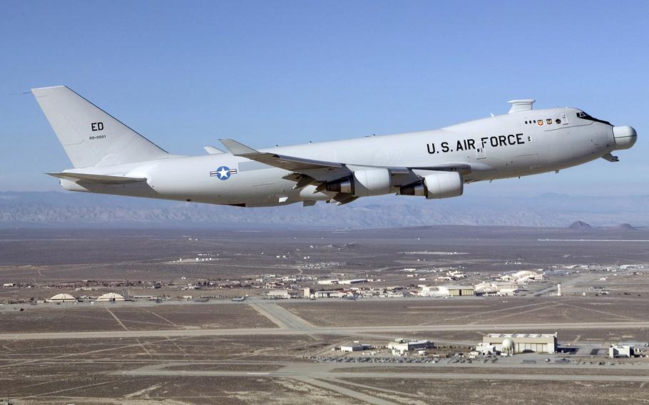 The Airborne Laser on a test flight over the Mojave Desert in July, 2009.