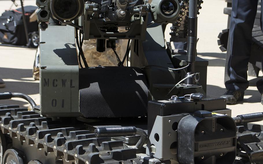 A Modular Advanced Armed Robotic System is on display at the first DoD Lab Day at the Pentagon on May 14, 2015.