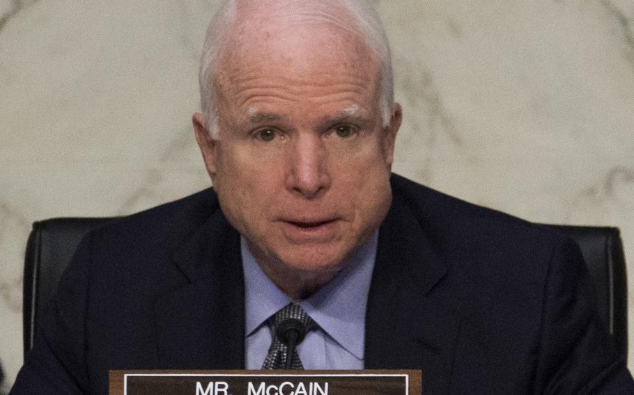 Senate Armed Services Committee Chairman Sen. John McCain, R-Ariz., at a hearing in July, 2015.