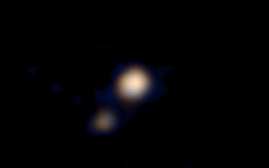 New Horizons snapped its first Pluto-Charon color image in April 2015.