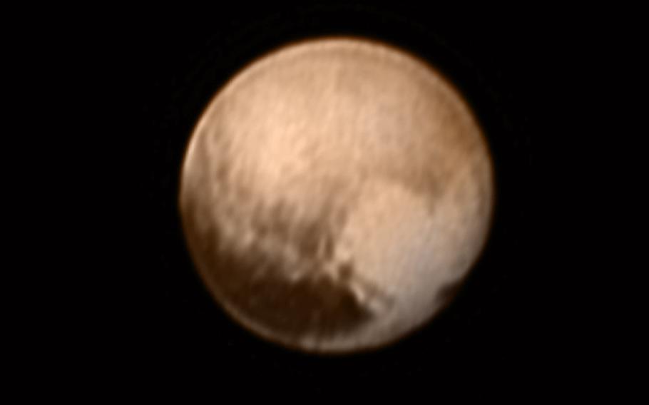 Pluto's "heart" first appeared in this July 11, 2015, image. 