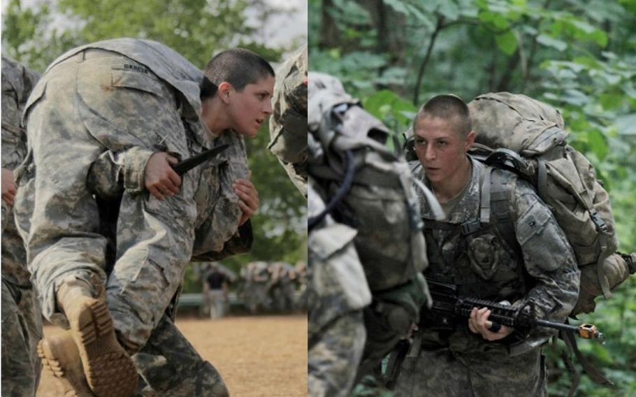 Capt. Kristen Griest, left, and 1st Lt. Shaye Haver, right, will become the first female soldiers ever to graduate from Ranger School on Aug. 21, 2015.