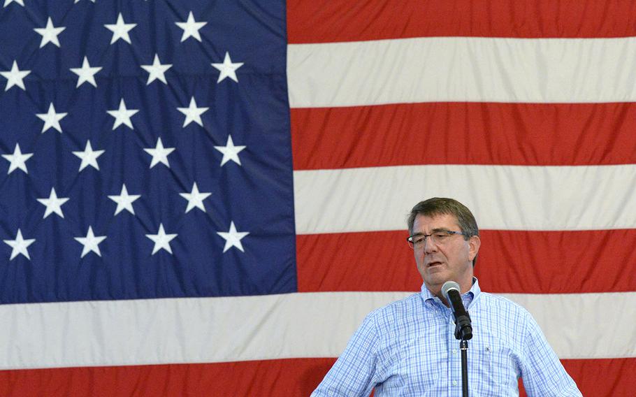 Secretary of Defense Ash Carter speaks to Soldiers at Fort Bragg, N.C., about the force of the future on July 10, 2015.