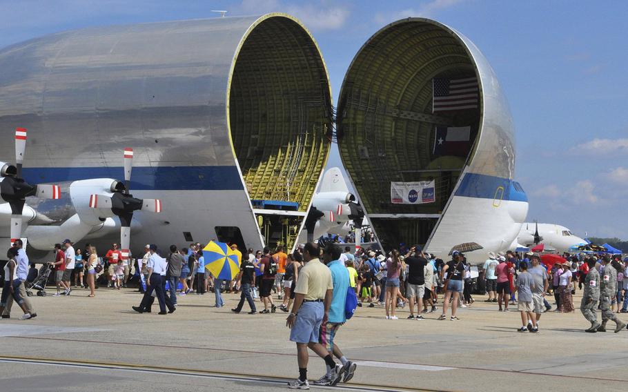 The NASA Super Guppy was a big attraction at the 2015 Joint Base Andrews Air Show. Over 10,000 people attended the show, which had been on hiatus since 2015.