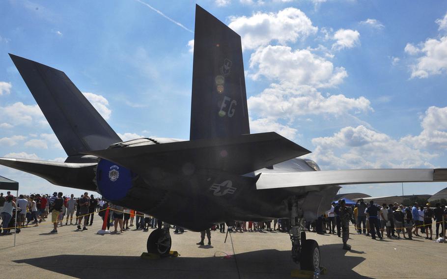 An F-35A Lightning II at the 2015 Joint Base Andrews Air Show.