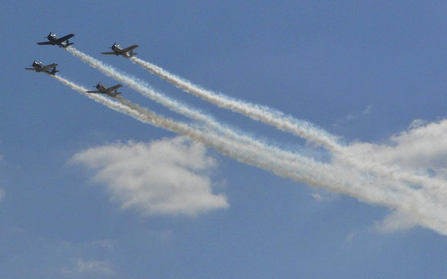 The "Trojan Horsemen" take part in the 2015 Joint Base Andrews Air Show. Over 10,000 people attended the show, which had been on hiatus since 2015.
