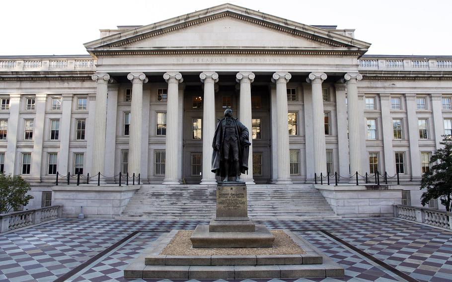 The U.S. Treasury Department building in Washington, D.C.