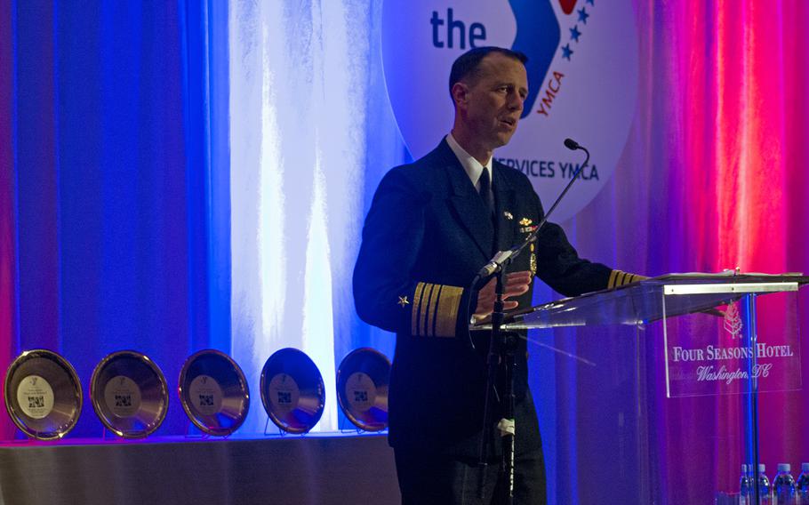Chief of Naval Operations Adm. John Richardson speaks during the Angels of the Battlefield Gala in Washington, D.C., on Nov. 4, 2015. 