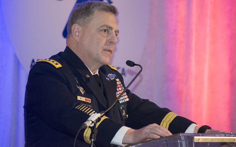 General Mark Milley speaks during the Angels of the Battlefield Gala in Washington, D.C., on Nov. 4, 2015.