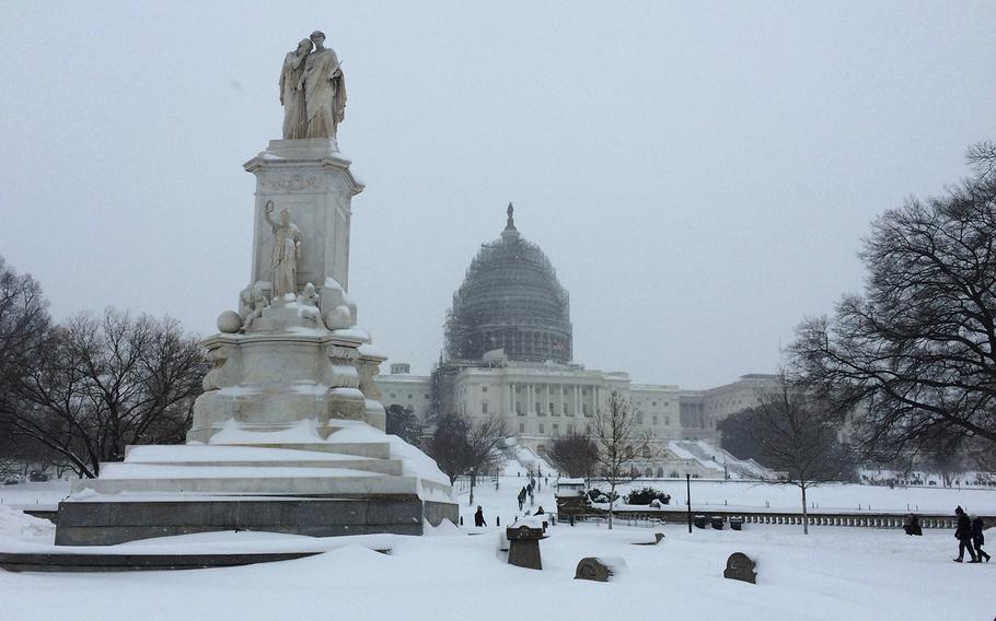 Capitol Hill during the blizzard on Jan. 23, 2016.