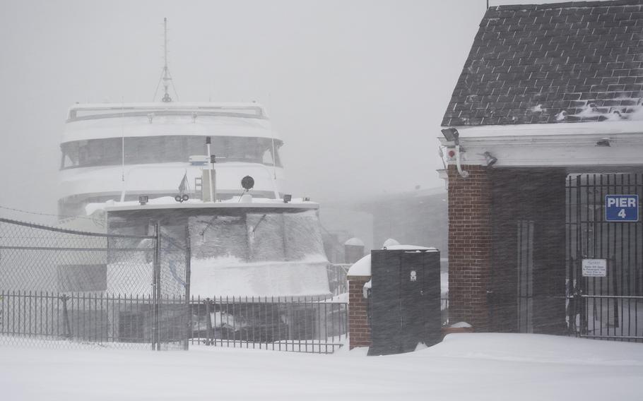 A pier in the South West quadrant of Washington, D.C., on Jan. 23, 2016, during the blizzard.