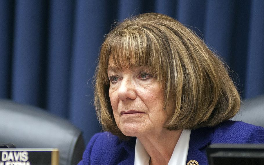 Congresswoman Susan Davis, D-Calif., attends a House Armed Services Committee hearing on Capitol Hill in Washington, D.C., on Thursday, Feb. 25, 2016. 