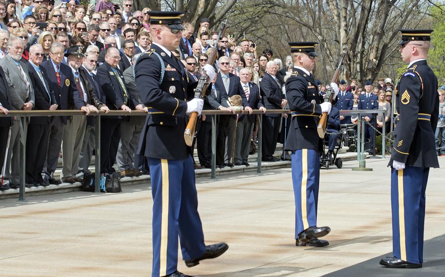 The Medal of Honor Day wreath laying ceremony at Arlington National Cemetery on March 25, 2016.