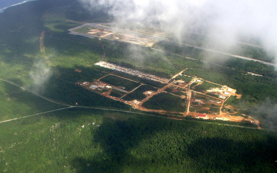 An aerial view of Northwest Field at Andersen Air Force Base, Guam. The Air Force is investigating after an airman was found dead Monday, April 11, 2016, in private quarters on the air base.