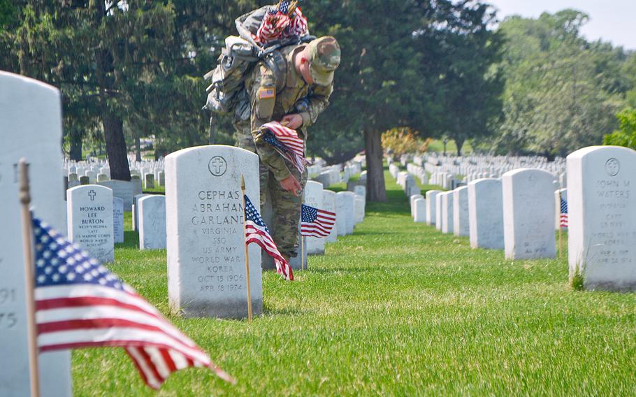 Flags In at Arlington National Cemetery on May 26, 2016. 