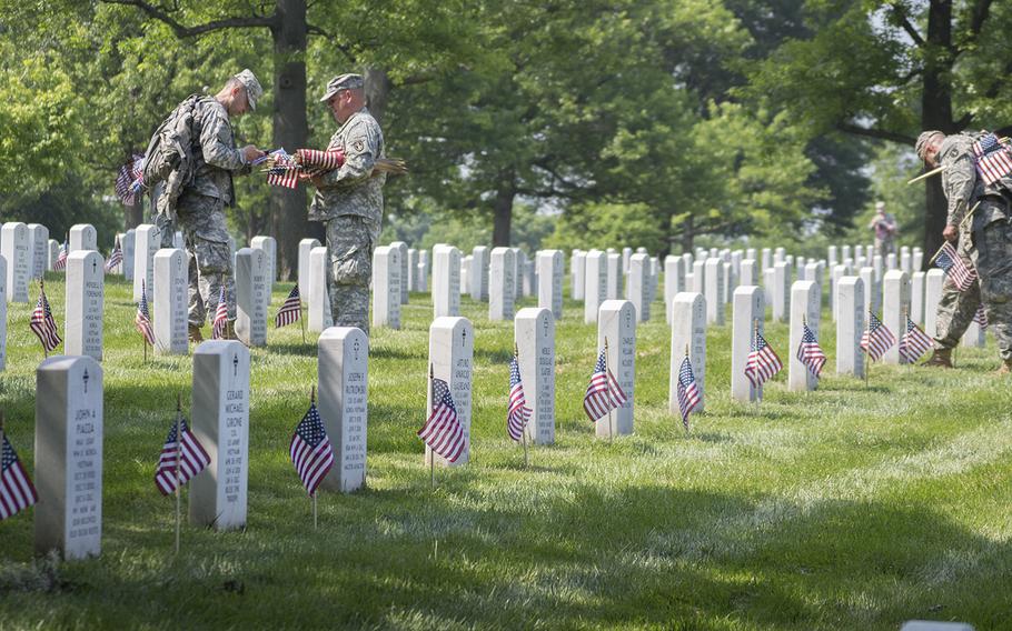Flags In at Arlington Nation Cemetery on May 26, 2016.