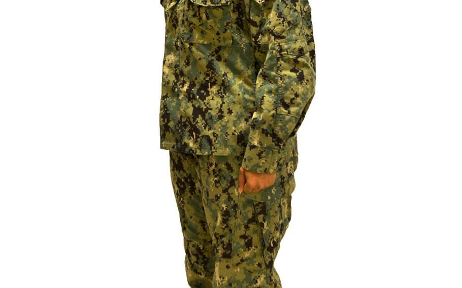 The Navy announced this week that it will transition to the green Type III uniform as its primary shore working uniform. It replaces the blue camouflage Type I uniform that was unpopular with sailors.
