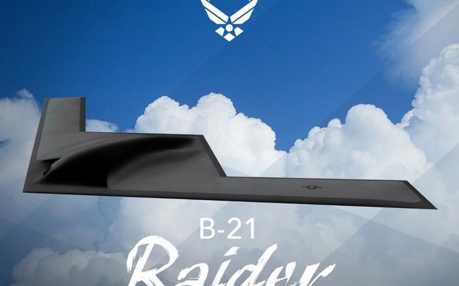 An artist's rendering of the B-21 Raider, the Air Force's future long-range bomber.