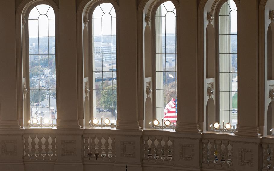 A view outside from the peristyle level of the Capitol dome.