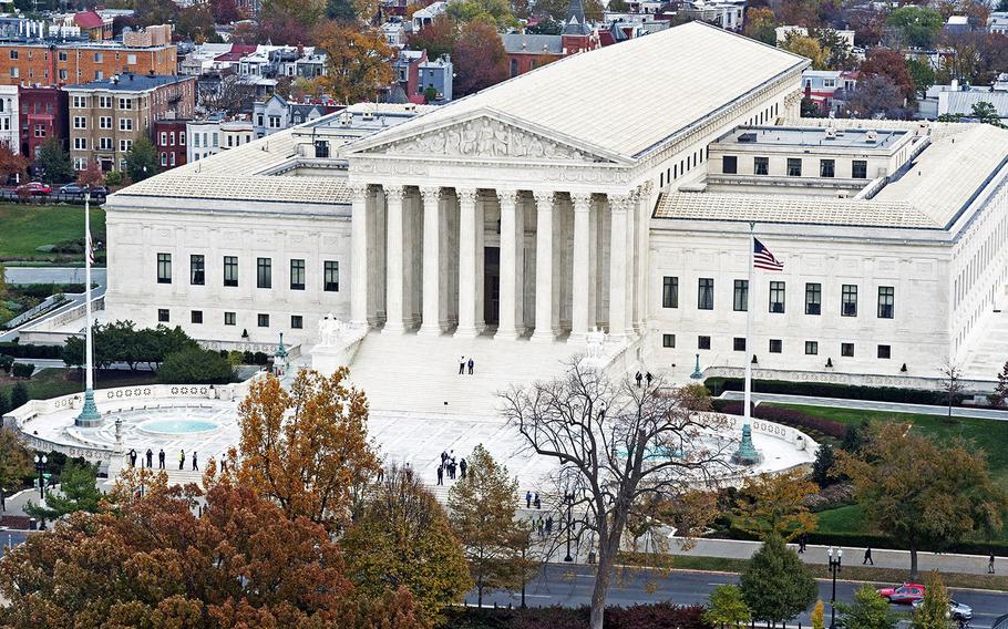 The Supreme Court, as seen from the Capitol dome.