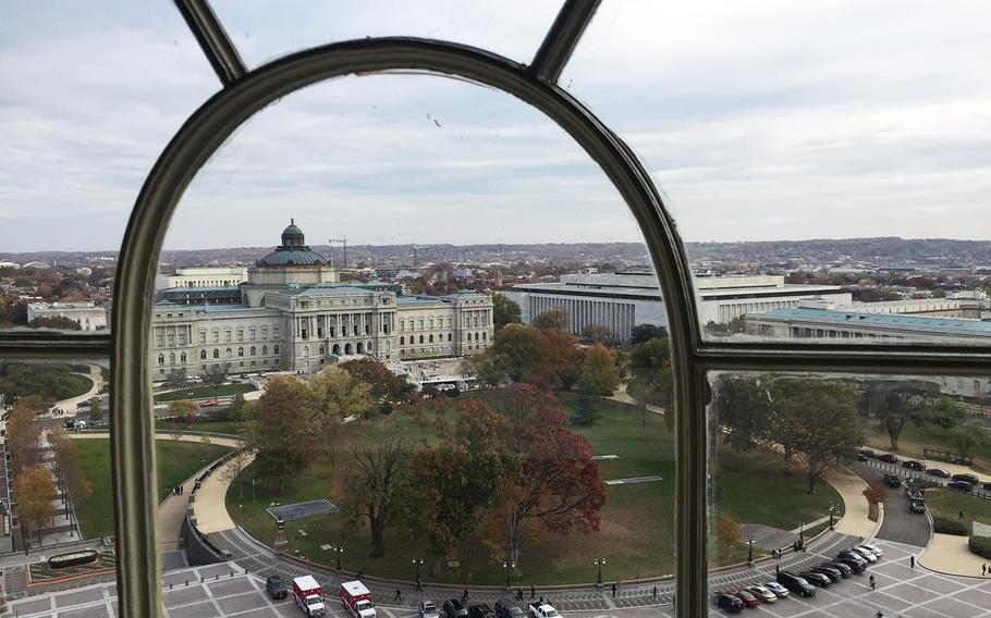 A view of the Library of Congress from the Capitol dome.