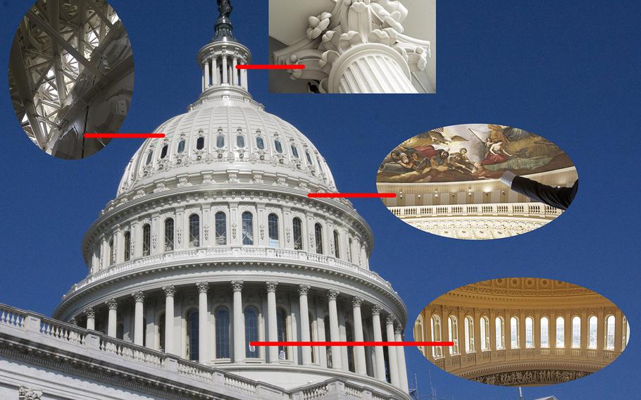 A guide to the location of some if the photos of the Capitol dome in the photo gallery ...