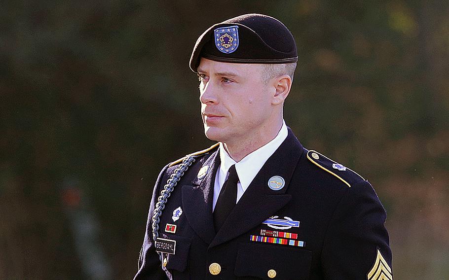 Sgt. Bowe Bergdahl arrives for a pretrial hearing at Fort Bragg, N.C., on Jan. 12, 2016. 
