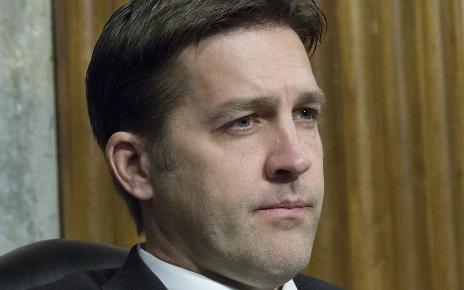 Sen. Ben Sasse, R-Neb., one of four new members of the Senate Armed Services Committee, listens to testimony during a hearing on cybersecurity, Jan. 5, 2017, on Capitol Hill.