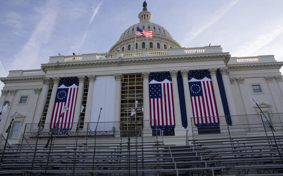 The U.S. Capitol is readied for this week's inaugural ceremonies.