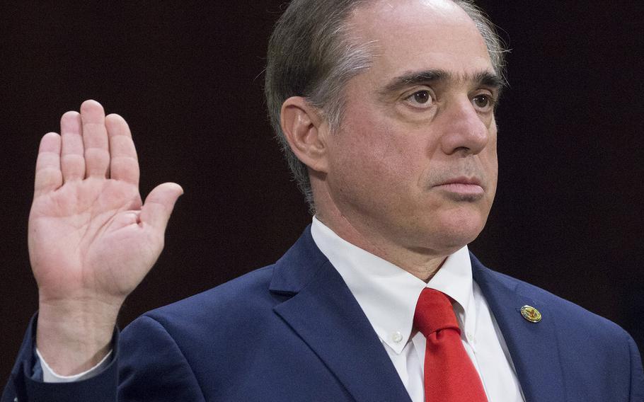 Department of Veterans Affairs Secretary David Shulkin is sworn in during his Senate Committee on Veterans' Affairs confirmation hearing on Capitol Hill, Feb. 1, 2017.