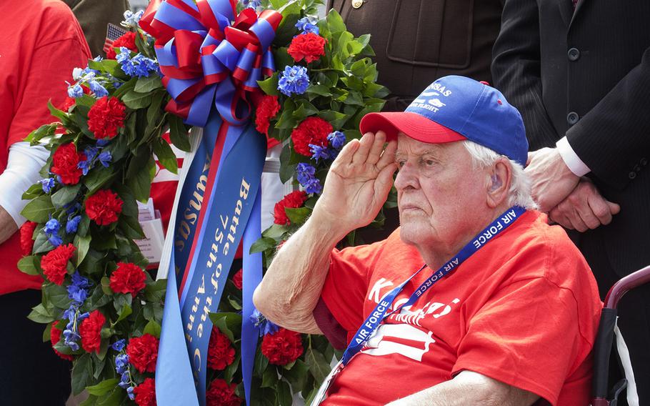 Ewin Aley is a WWII, Korea and Vietnam veteran from Kansas. He served in the US Marine Corps and later joined the US Air Force. He was one of the honorees during the Battle of the Coral Sea 75th Anniversary at the World War II Memorial in Washington, D.C., on May 4, 2017.