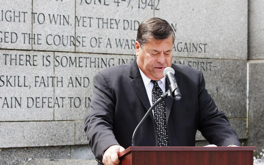 The Battle of the Coral Sea 75th Anniversary Commemoration at the World War II Memorial in Washington, D.C., on May 4, 2017.