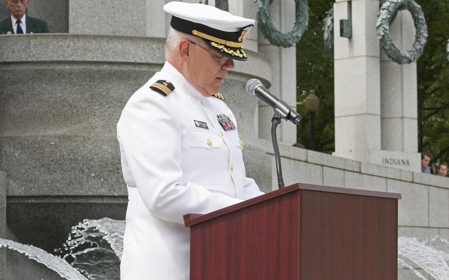 The Battle of the Coral Sea 75th Anniversary Commemoration at the World War II Memorial in Washington, D.C., on May 4, 2017.