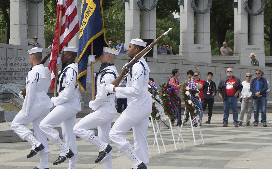 The Battle of the Coral Sea 75th Anniversary Commemoration at the World War II Memorial in Washington, D.C., on May 4, 2017.