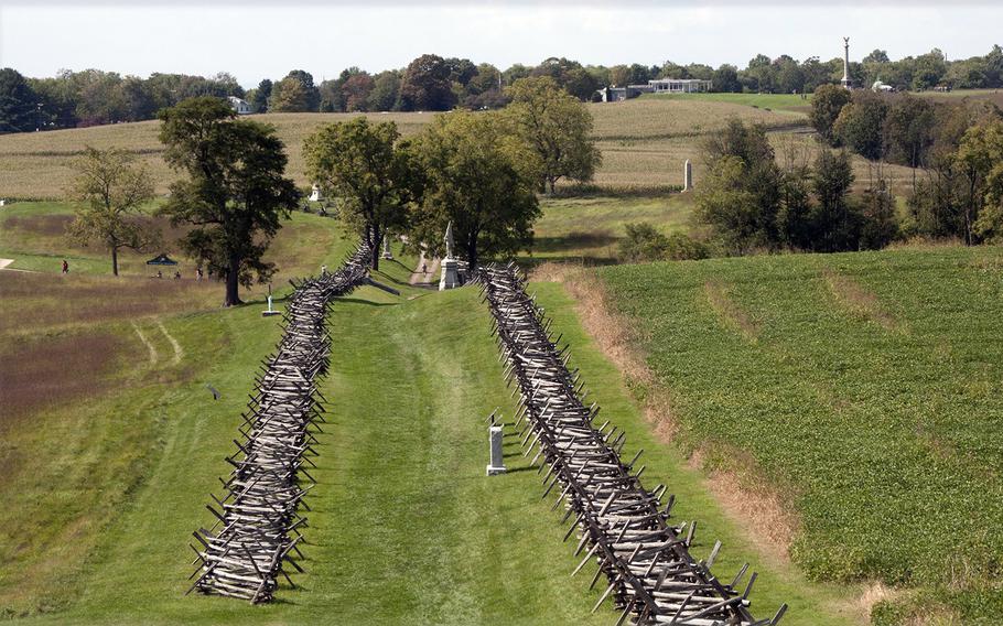 The Sunken Road at the Antietam battlefield, during ceremonies marking the 150th anniversary of the Antietam National Cemetery, Sept. 16-17, 2017 at Sharpsburg, Md.