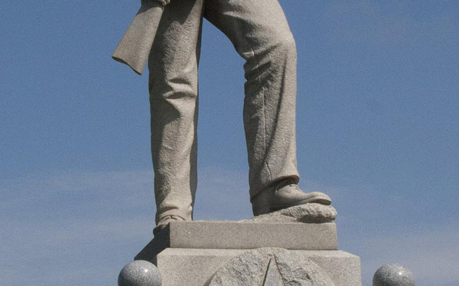 A statue honoring Pennsylvania volunteers at the Antietam battlefield.
