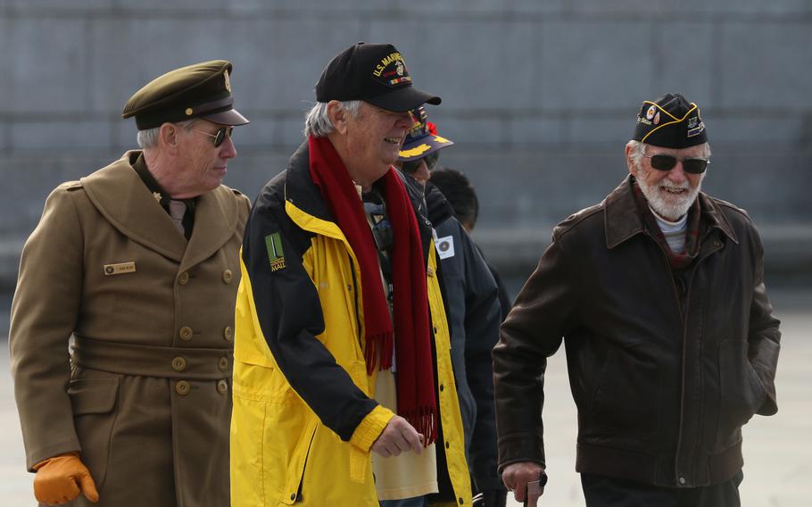 Veterans of the Second World War gathered Thursday, Dec. 7, 2017, at the National World War II Memorial in Washington, D.C., for a wreath-laying ceremony held in remembrance of the attack on Pearl Harbor 76 year ago.